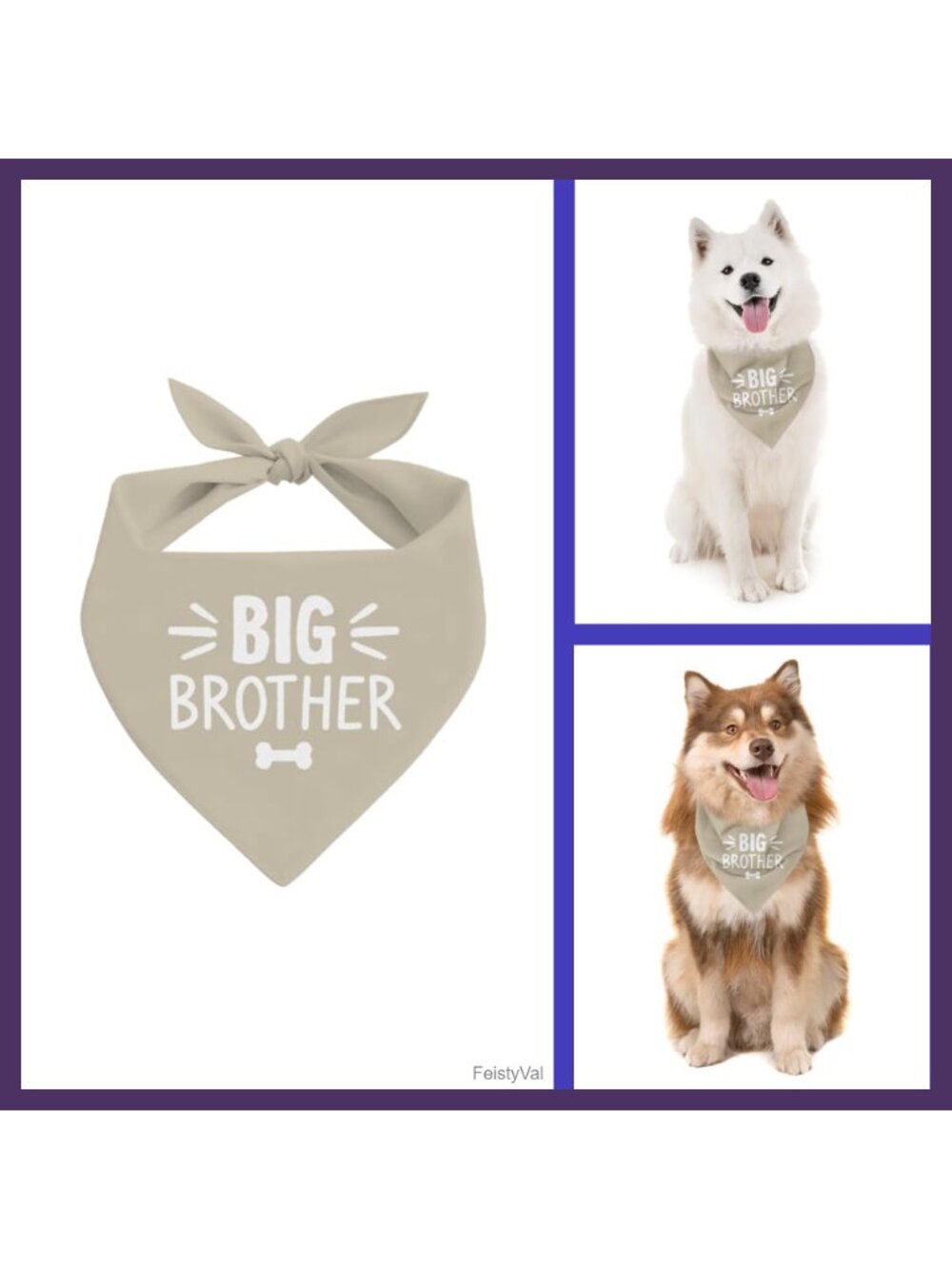 Big Brother Dog Bandana Flannel Pet Scarf Baby Reveal Announcement